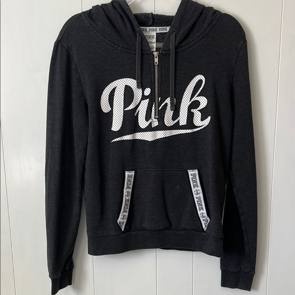 PINK Victoria's Secret Black Hoodie Size Medium - Picture 1 of 6